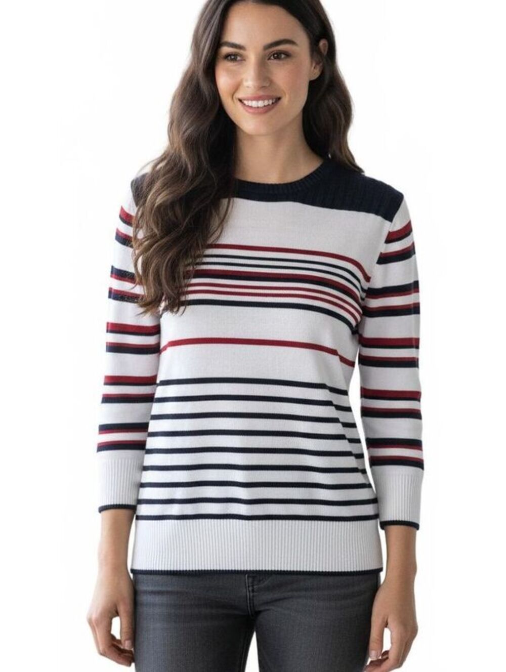 Brooks Brothers Red Fleece Women's Striped Crew Neck Sweater